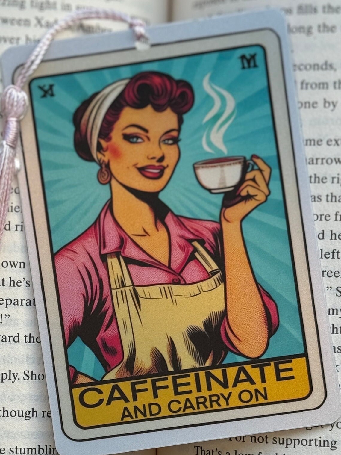 Coffee Tarot card Bookmark, holographic bookmark, Gothic Bookmark, Booktok Bookmark, Bookish Gifts for Readers, Handmade Bookmark