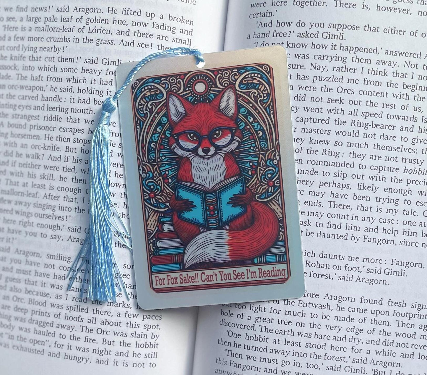 Fox Tarot card Bookmark, holographic bookmark, Gothic Bookmark, Booktok Bookmark, Bookish Gifts for Readers, Handmade Bookmark