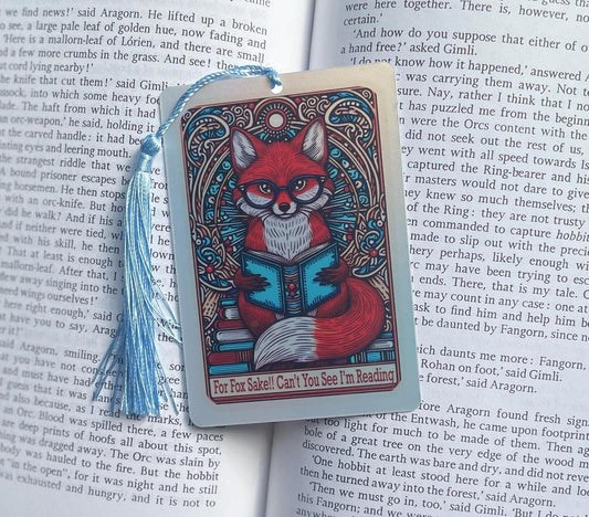 Fox Tarot card Bookmark, holographic bookmark, Gothic Bookmark, Booktok Bookmark, Bookish Gifts for Readers, Handmade Bookmark