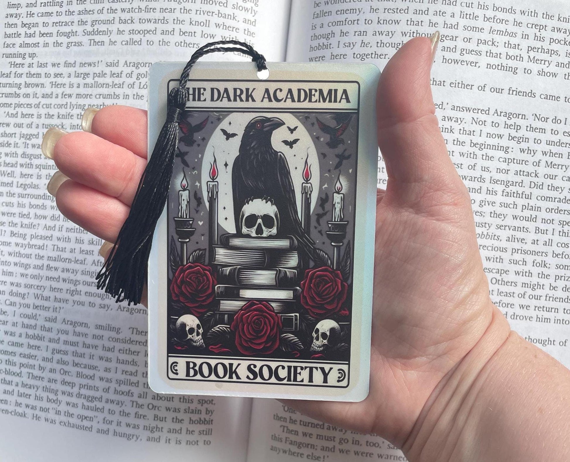 Dark academia Tarot card Bookmark, holographic bookmark, Gothic Bookmark, Booktok Bookmark, Bookish Gifts for Readers, Handmade Bookmark