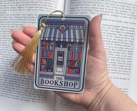 The bookshop Tarot card Bookmark, holographic bookmark, Gothic Bookmark, Booktok Bookmark, Bookish Gifts for Readers, Handmade Bookmark