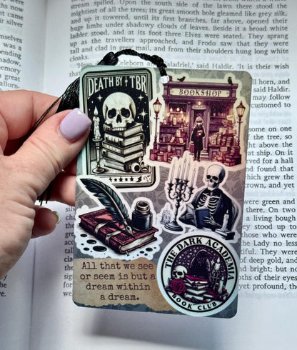 Dark academia Tarot card Bookmark, holographic bookmark, Gothic Bookmark, Booktok Bookmark, Bookish Gifts for Readers, Handmade Bookmark