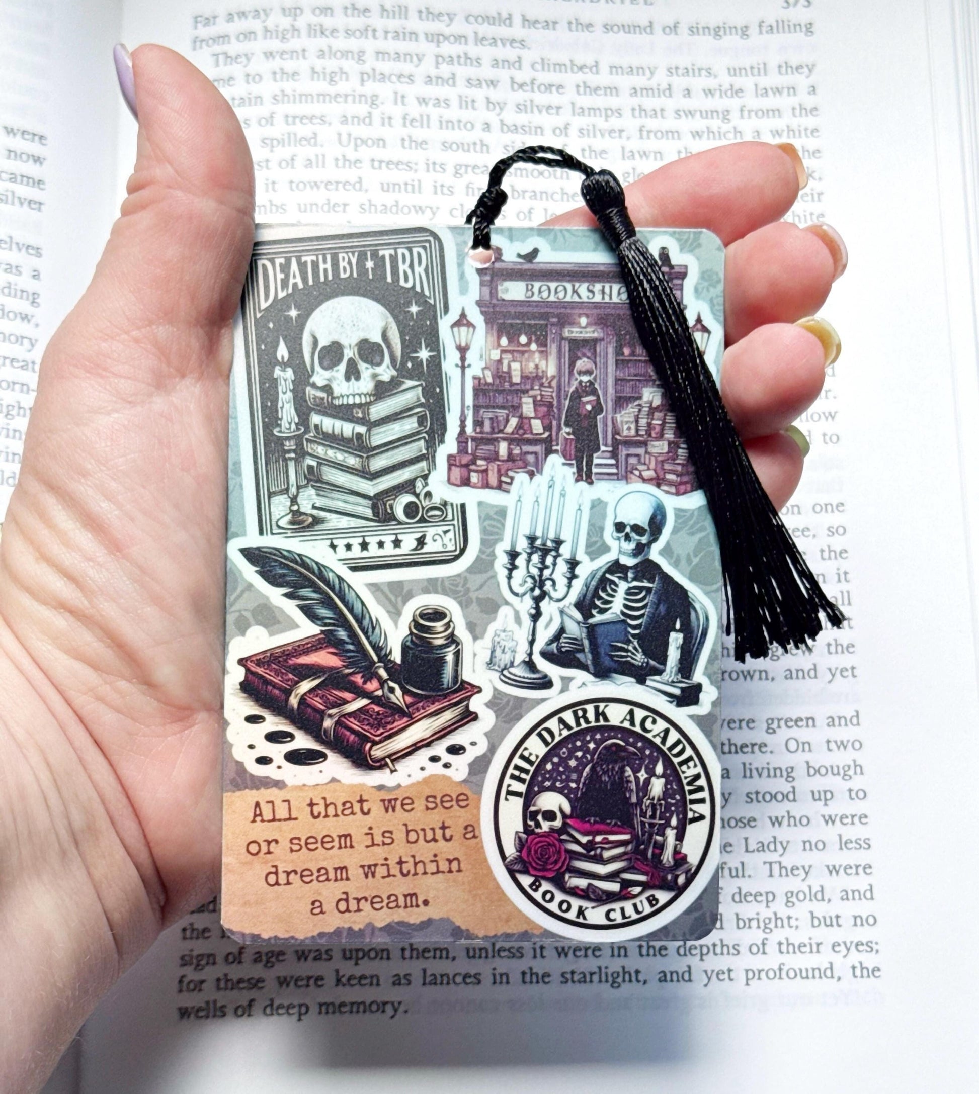 Dark academia Tarot card Bookmark, holographic bookmark, Gothic Bookmark, Booktok Bookmark, Bookish Gifts for Readers, Handmade Bookmark