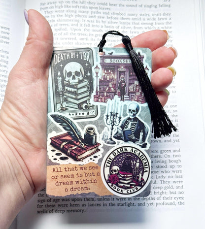 Dark academia Tarot card Bookmark, holographic bookmark, Gothic Bookmark, Booktok Bookmark, Bookish Gifts for Readers, Handmade Bookmark
