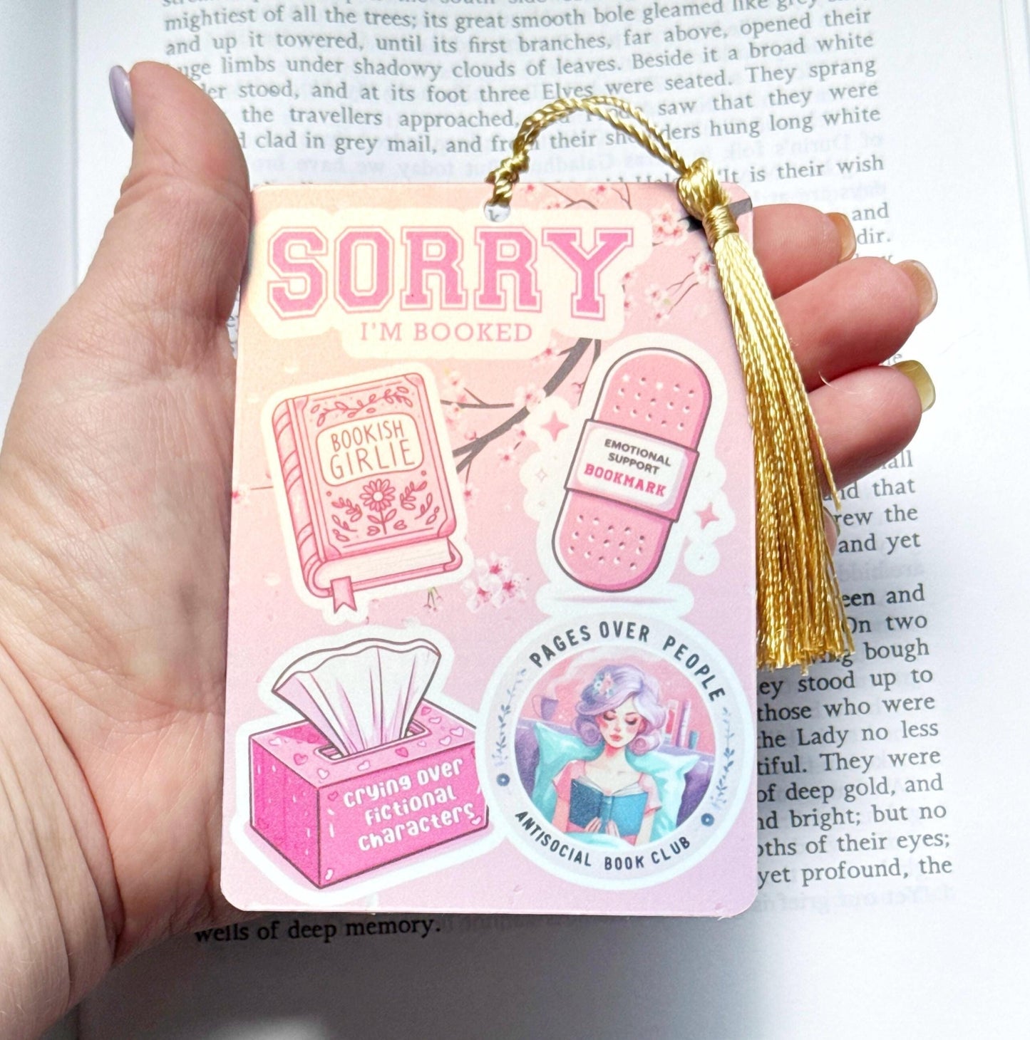 Pink bookmark, ghost bookmark, Bookmark, holographic bookmark, Gothic Bookmark, Booktok Bookmark, Bookish Gifts for Readers,