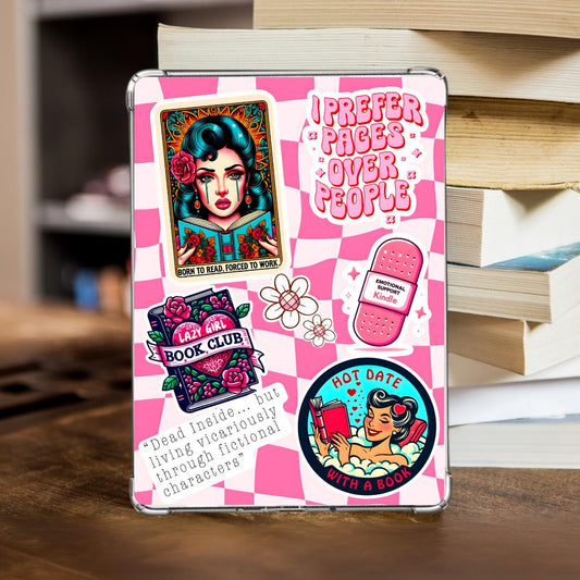 Pink Kindle Insert, kindle insert For Clear Case, bookish kindle insert, kindle skin, kindle Paperwhite, kindle basic, cute kindle accessory