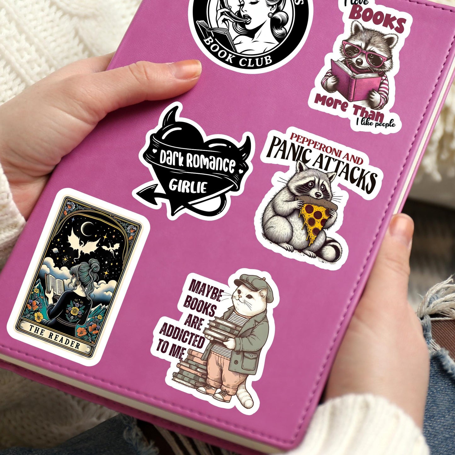 Maybe books are addicted to me sticker, book sticker, kindle sticker, bookish sticker, book stickers, stickers for kindle, cat sticker