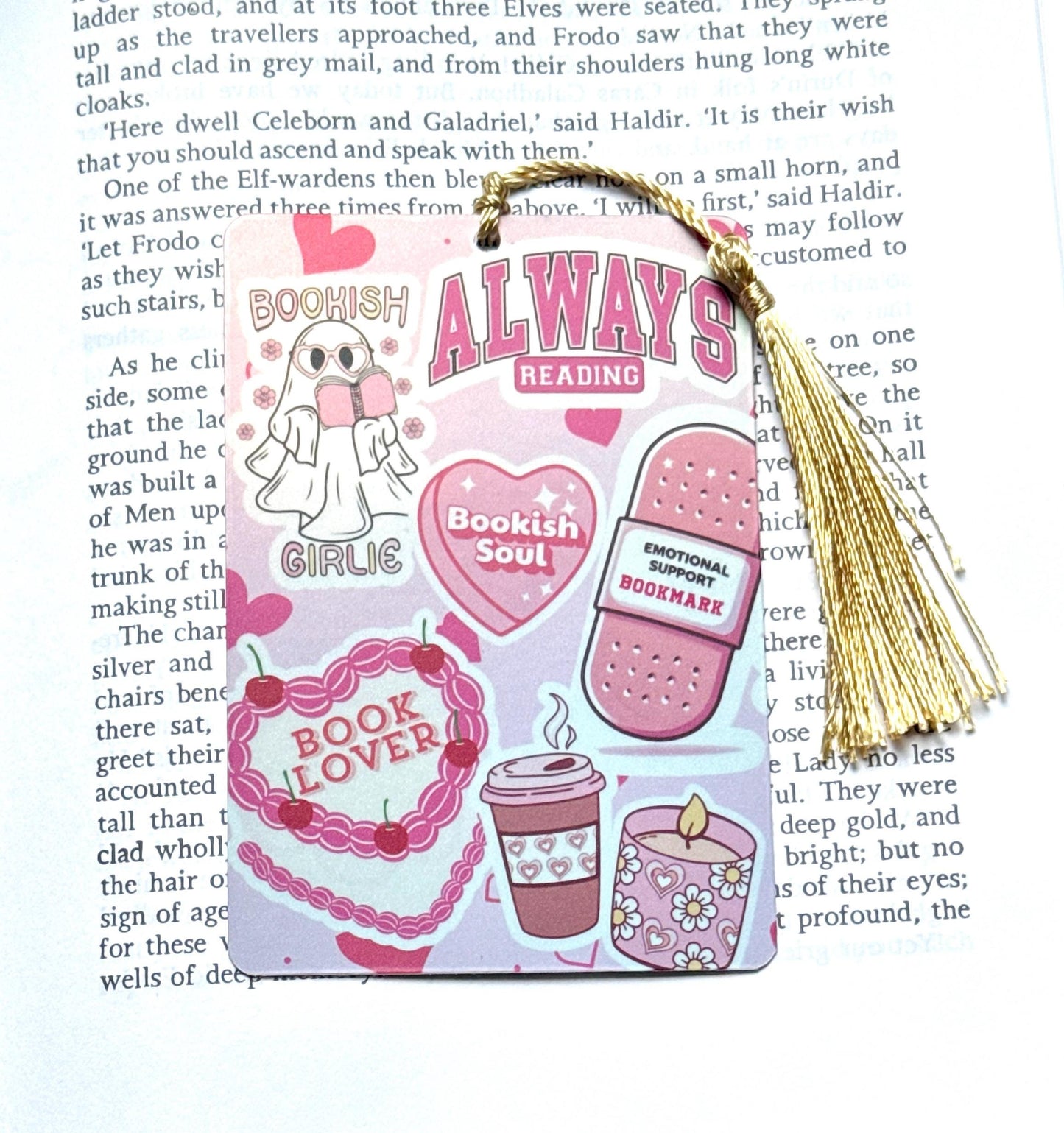 Pink bookmark, ghost bookmark, Bookmark, holographic bookmark, Gothic Bookmark, Booktok Bookmark, Bookish Gifts for Readers,