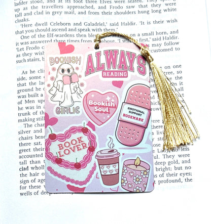 Pink bookmark, ghost bookmark, Bookmark, holographic bookmark, Gothic Bookmark, Booktok Bookmark, Bookish Gifts for Readers,