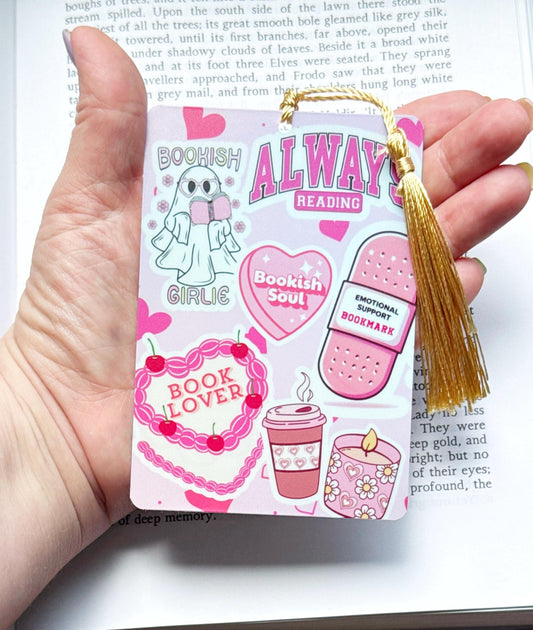 Pink bookmark, ghost bookmark, Bookmark, holographic bookmark, Gothic Bookmark, Booktok Bookmark, Bookish Gifts for Readers,