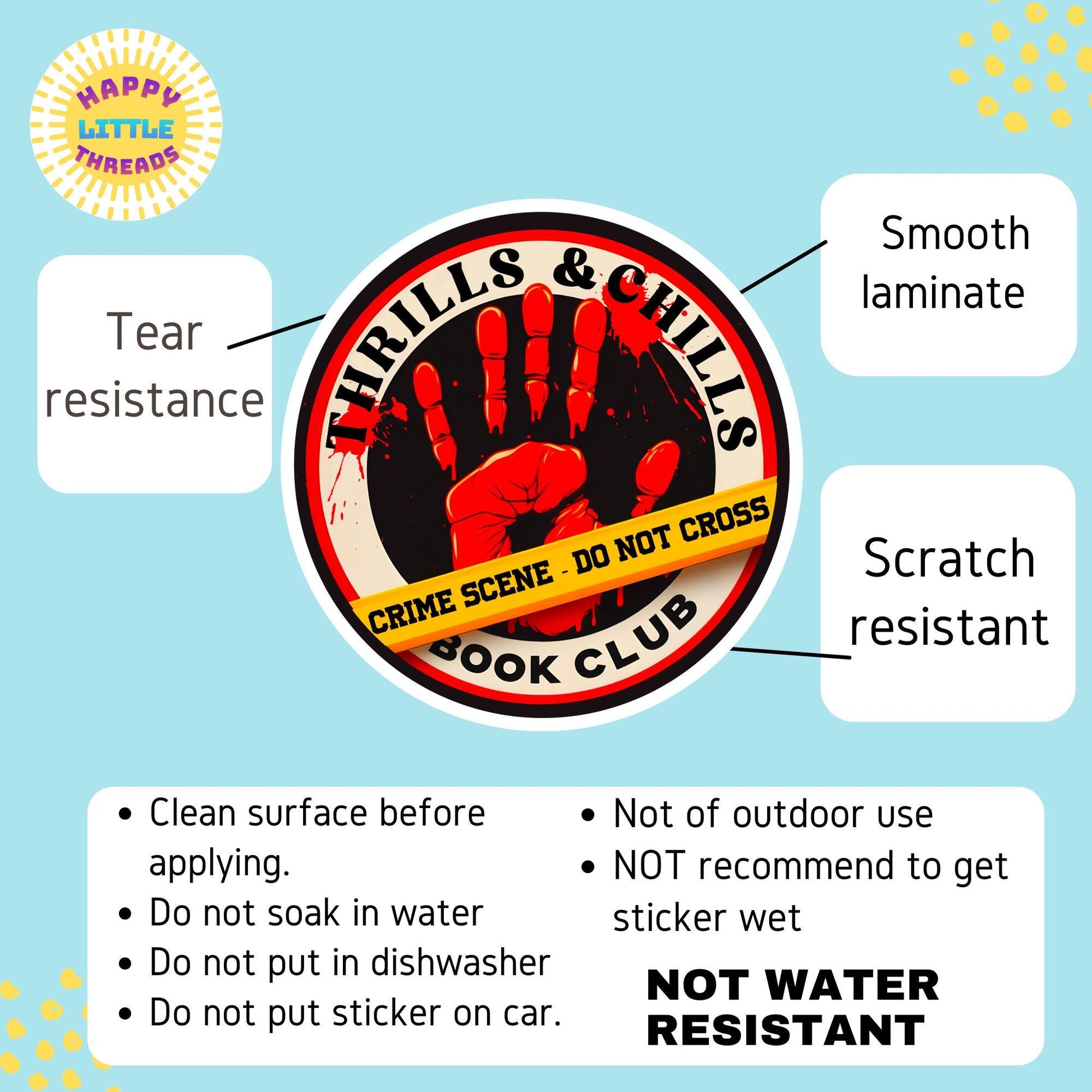 True crime sticker, murder mystery sticker, horror sticker, kindle sticker, bookish sticker, book stickers, stickers for kindle,
