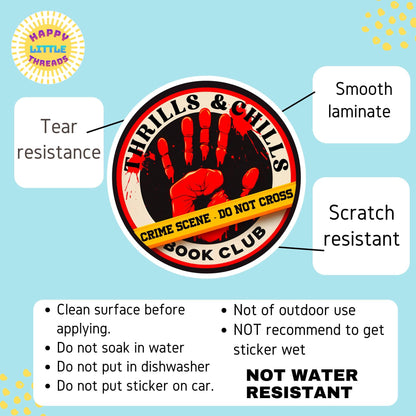 True crime sticker, murder mystery sticker, horror sticker, kindle sticker, bookish sticker, book stickers, stickers for kindle,