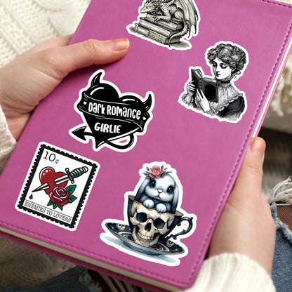 Gothic sticker, dark academia sticker, kindle sticker, book sticker, kindle sticker, bookish sticker, book stickers, stickers for kindle,