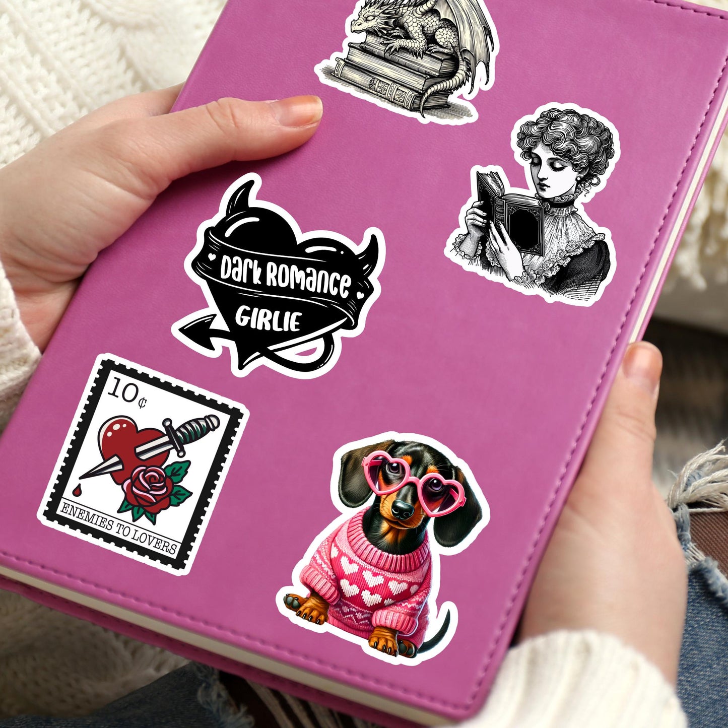 dachshund sticker, cute dachshund sticker, book sticker, kindle sticker, bookish sticker, book stickers, stickers for kindle