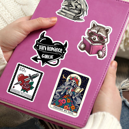 Feeding my soul sticker, book tarot sticker, sticker, booktok sticker, Kindle sticker, tarot sticker, bookish sticker, book lover sticker