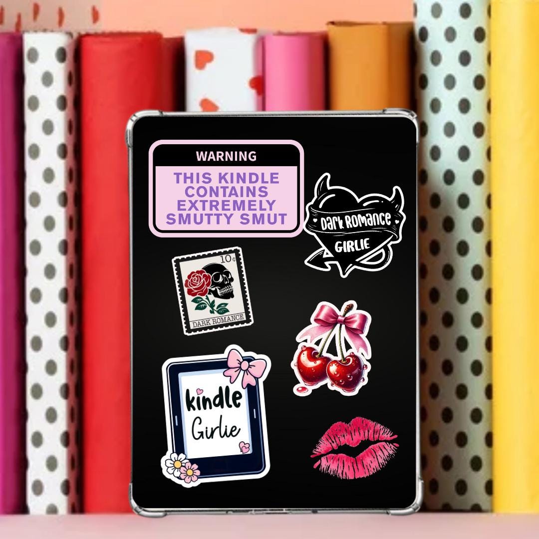 Kindle girlie sticker, kindle sticker, girlie sticker, booktok sticker, Kindle sticker, tarot sticker, bookish sticker, book lover sticker