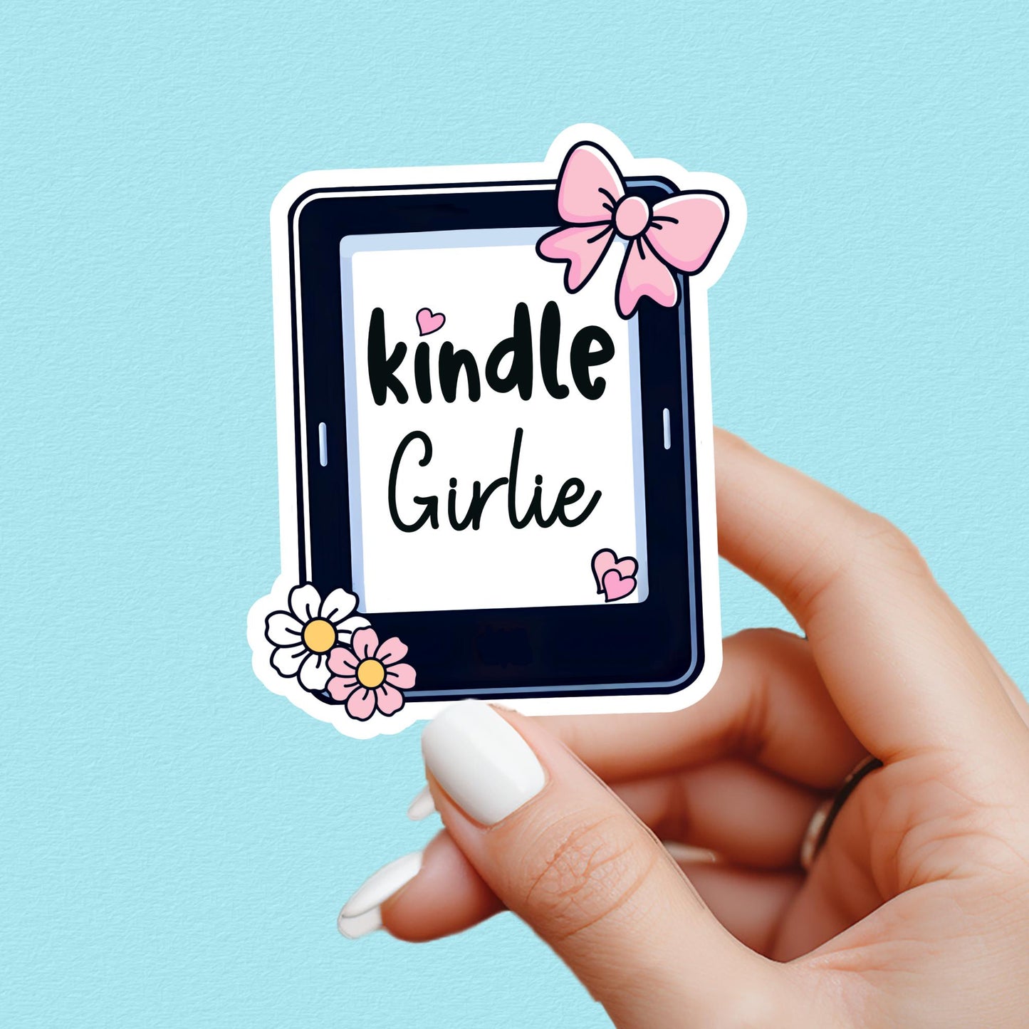 Kindle girlie sticker, kindle sticker, girlie sticker, booktok sticker, Kindle sticker, tarot sticker, bookish sticker, book lover sticker