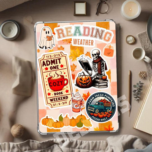 Fall Kindle Insert For Clear Case, Halloween kindle insert, autumn kindle insert, kindle skin, kindle Paperwhite, cute kindle accessory