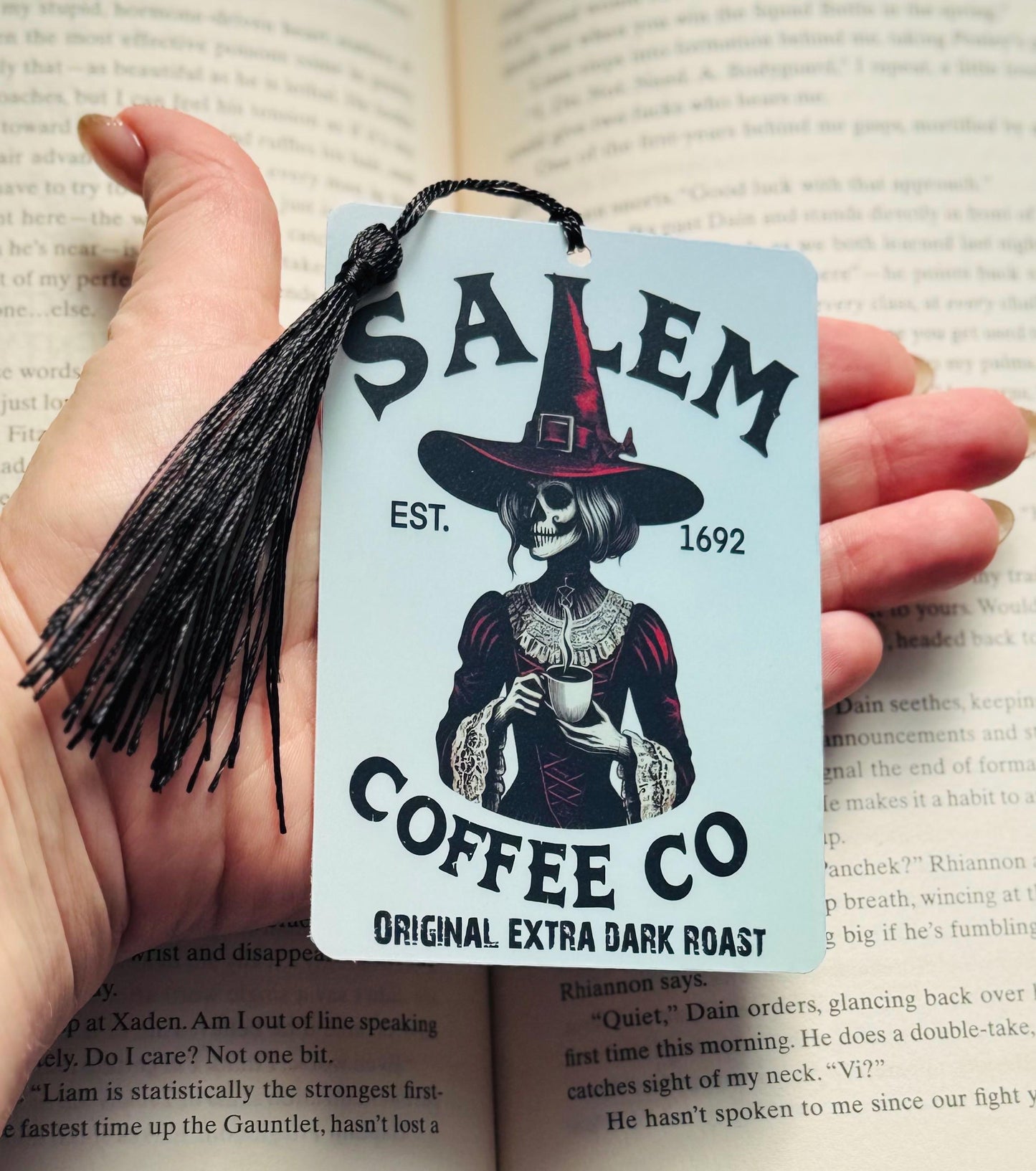 Halloween Bookmark, Salem bookmark, holographic bookmark, Gothic Bookmark, Booktok Bookmark, Bookish Gifts for Readers, Handmade Bookmark