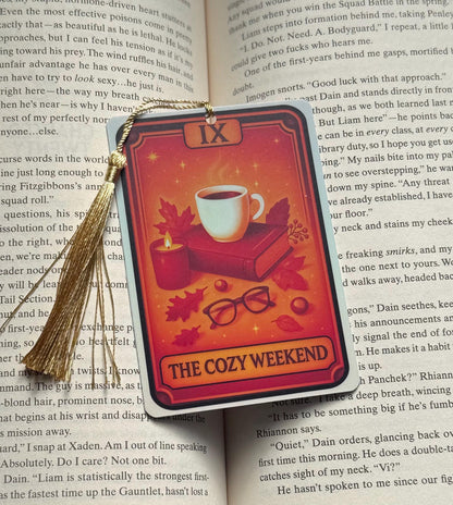 Fall theme bookmark, fall bookmark, Halloween Bookmark, holographic bookmark, cozy Bookmark, Booktok Bookmark, Bookish Gifts for Readers,