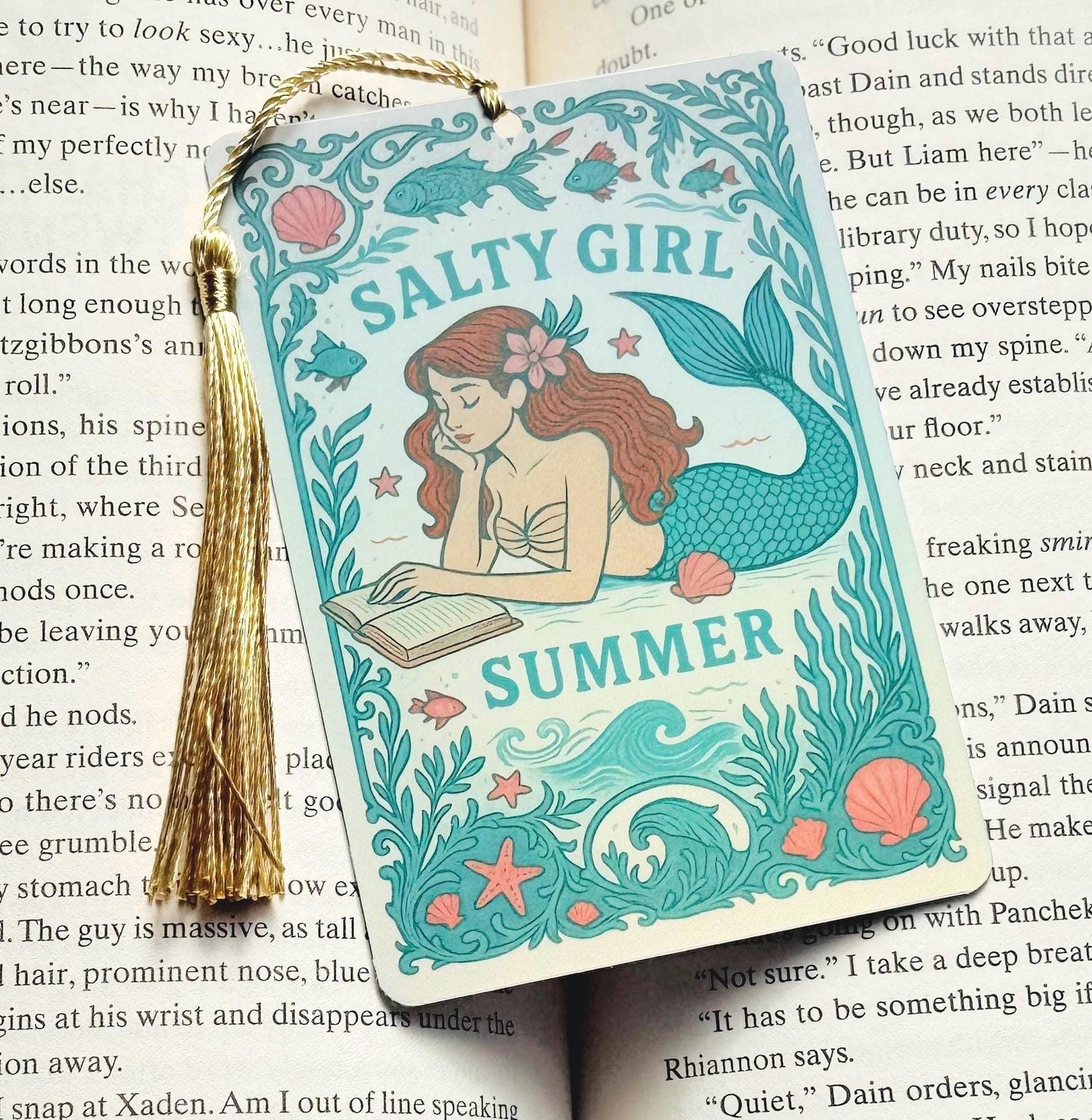 Mermaid Tarot card Bookmark, salty girl bookmark, salty girl summer, Booktok Bookmark, Bookish Gifts for Readers, summer bookmark,