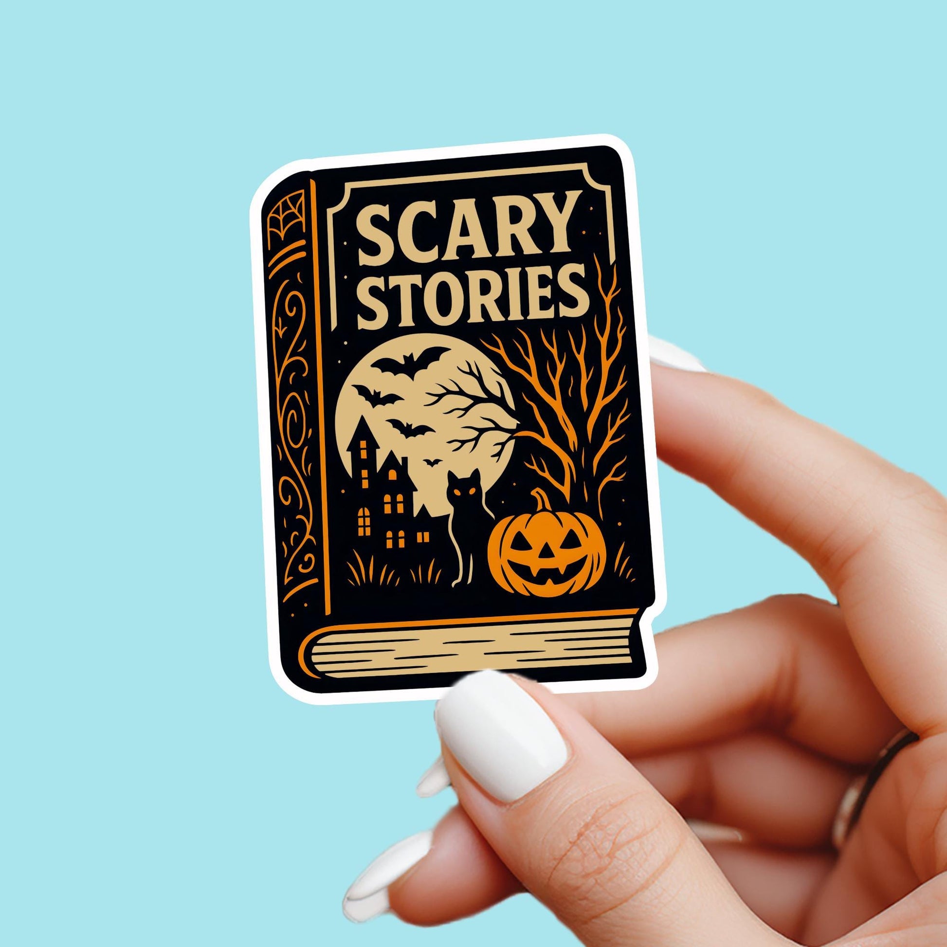 Spooky book sticker, Skeleton sticker, Halloween sticker, fall sticker, kindle sticker, gothic sticker, bookish sticker, spooky reader