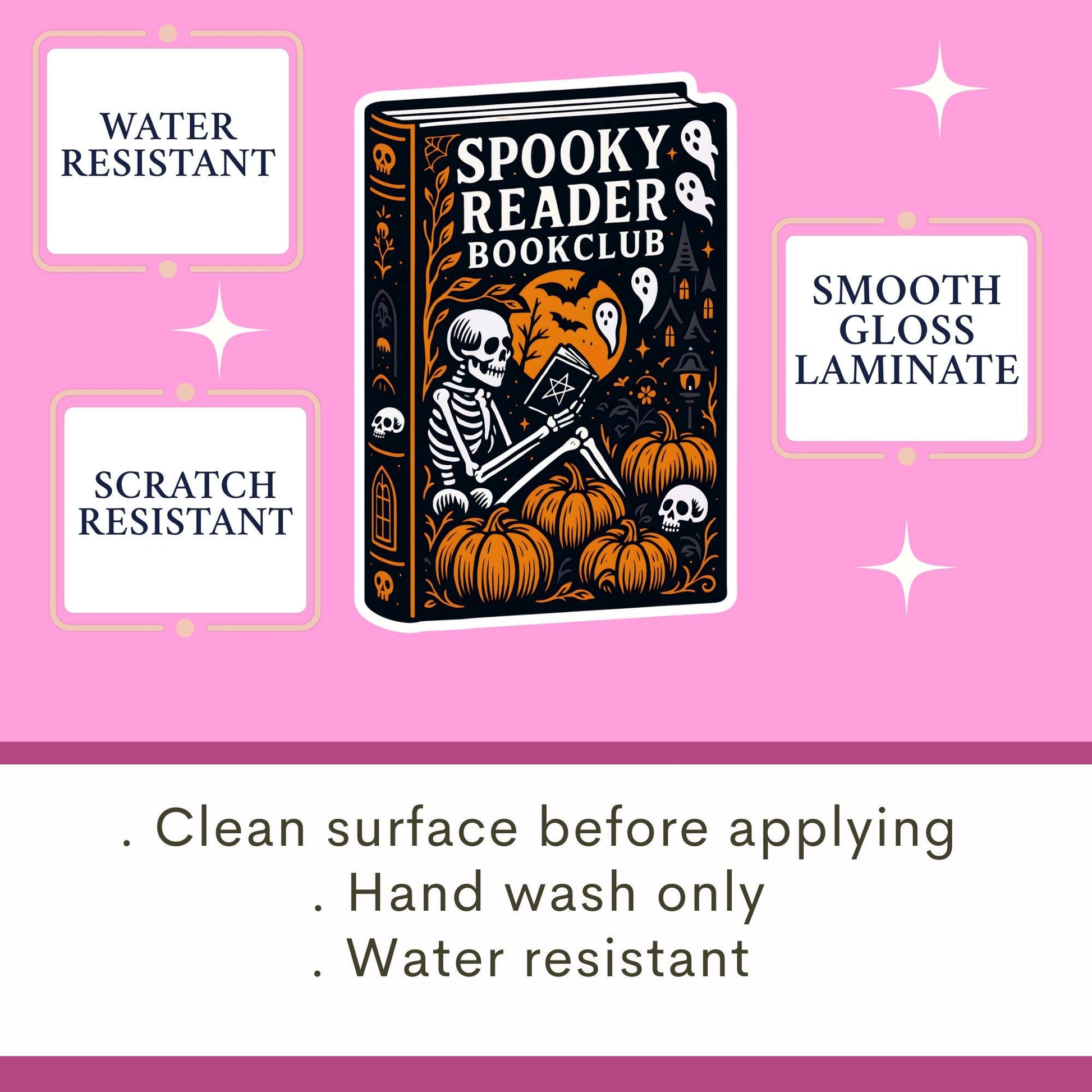 Spooky book sticker, Skeleton sticker, Halloween sticker, fall sticker, kindle sticker, gothic sticker, bookish sticker, spooky reader