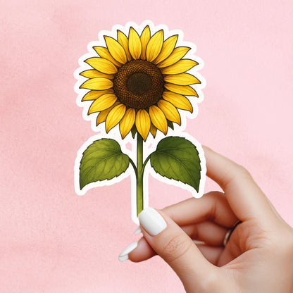 Sunflower sticker, flower sticker, sunflower vinyl sticker, floral vinyl sticker, self care, nature sticker, e-reader Kindle Stickers,