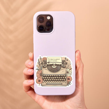 Typewriter sticker, author sticker, today is a good day to write sticker, kindle sticker, book sticker, writer sticker, bookish sticker
