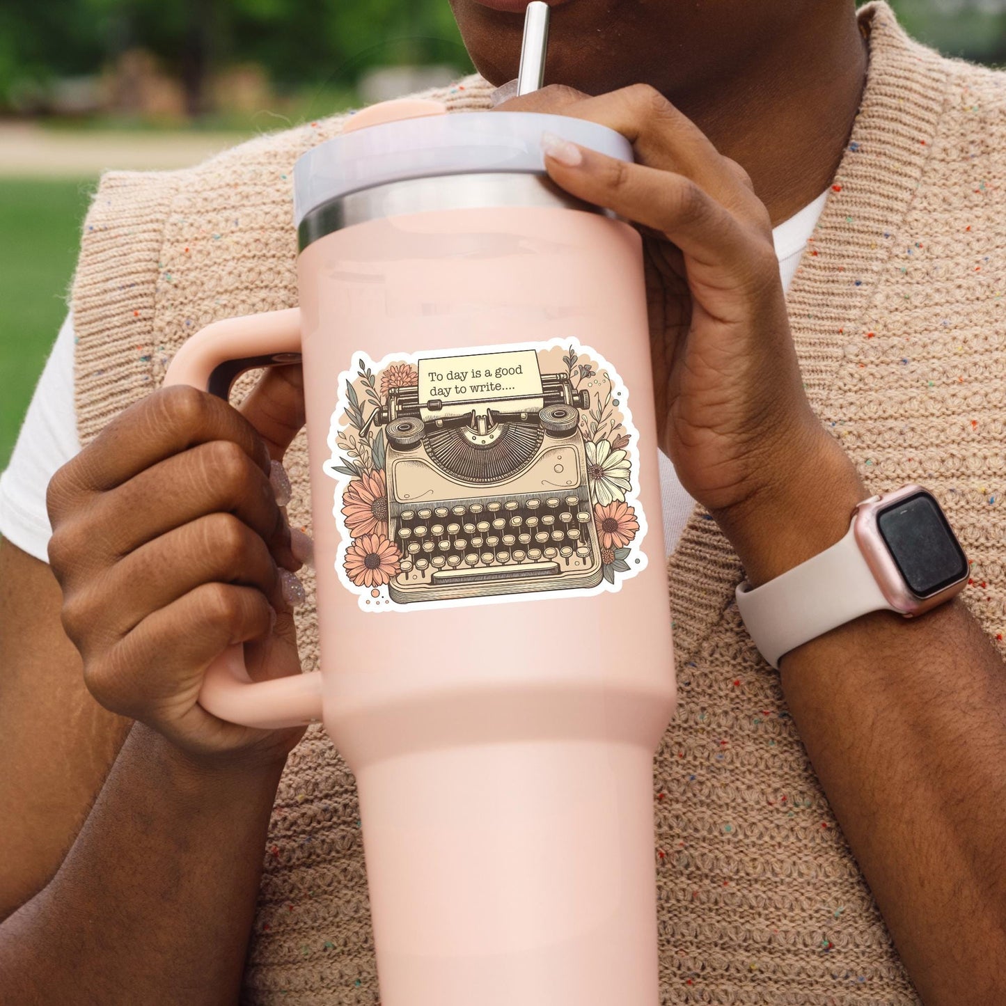 Typewriter sticker, author sticker, today is a good day to write sticker, kindle sticker, book sticker, writer sticker, bookish sticker
