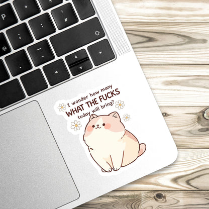 Sassy cat Sticker, WTF sticker, cat Sticker, gothic sticker, sarcastic sticker, funny cat sticker, Kindle Sticker, sticker dark humour
