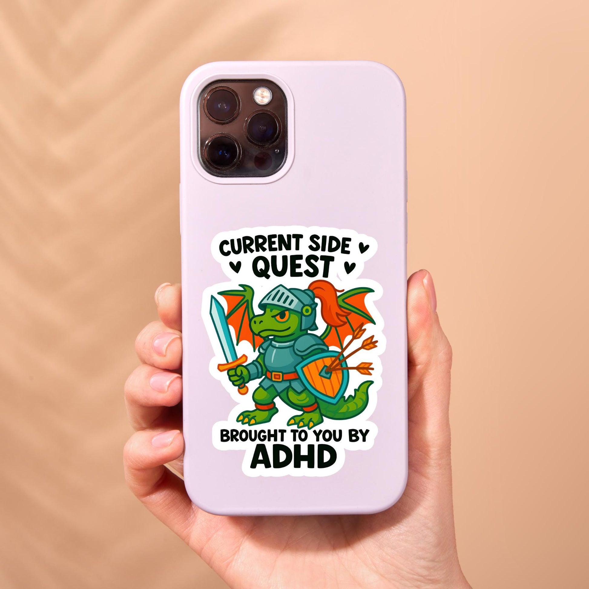 Mental Health Sticker, side quest brought to you by ADHD, Anxiety Stickers, Funny Gift, Self Love Decal, self care, self love sticker, ADHD