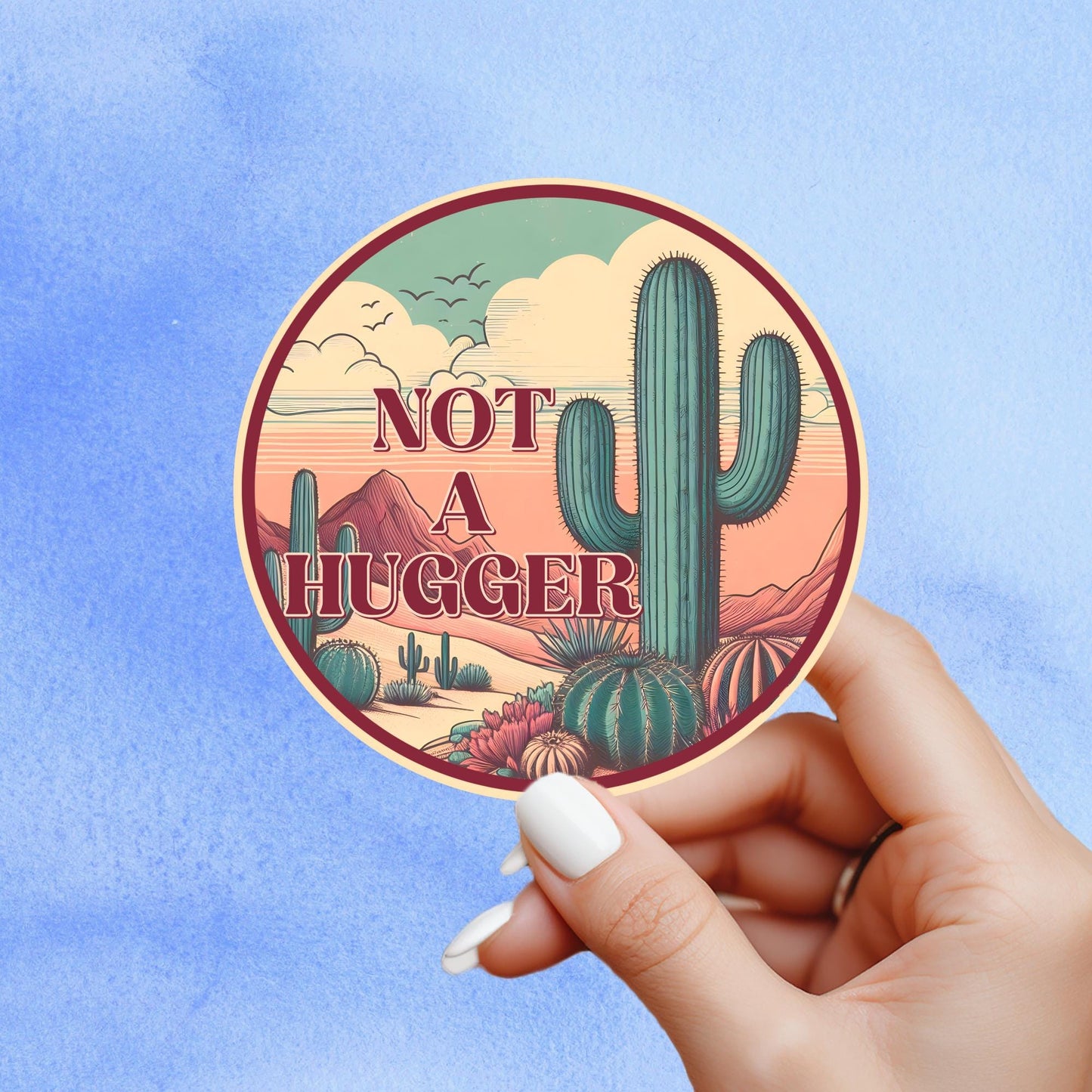 Not a hugger Sticker, Mental Health Sticker, Anxiety Stickers, Funny Gift, Self Love Decal, self care, mental health gifts, treandy sticker