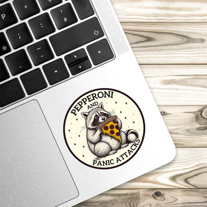 Mental Health Sticker, pepperoni and panic attacks, Anxiety Stickers, Funny Gift, Self Love Decal, self care, mental health, self love