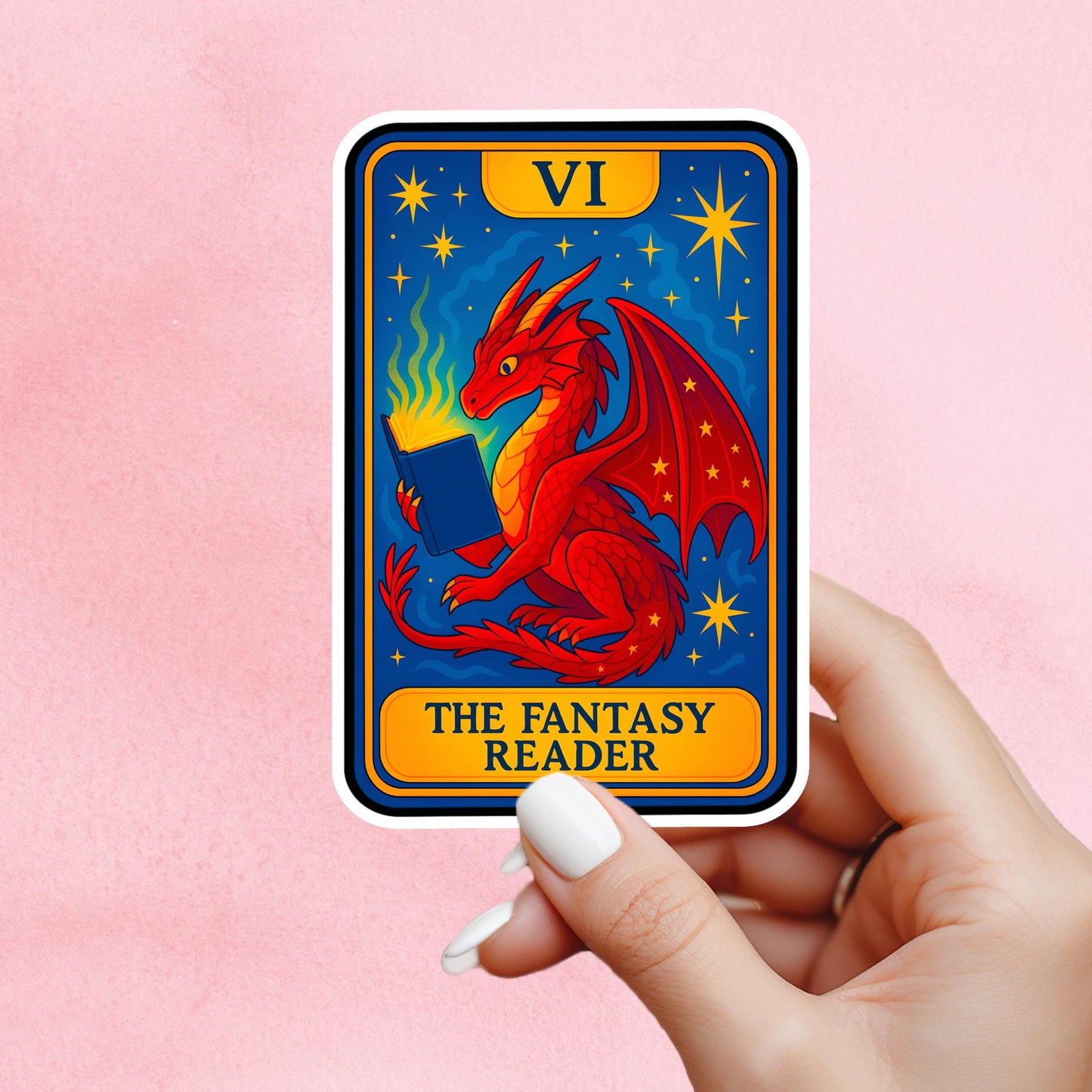 Fantasy dragon sticker, troupe sticker, dragon sticker, fantasy sticker, kindle sticker, bookish sticker, book stickers, book dragon