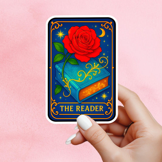The reader sticker, Book lover sticker, romance, holographic, book sticker, kindle sticker, bookish sticker, stickers for kindle, book merch