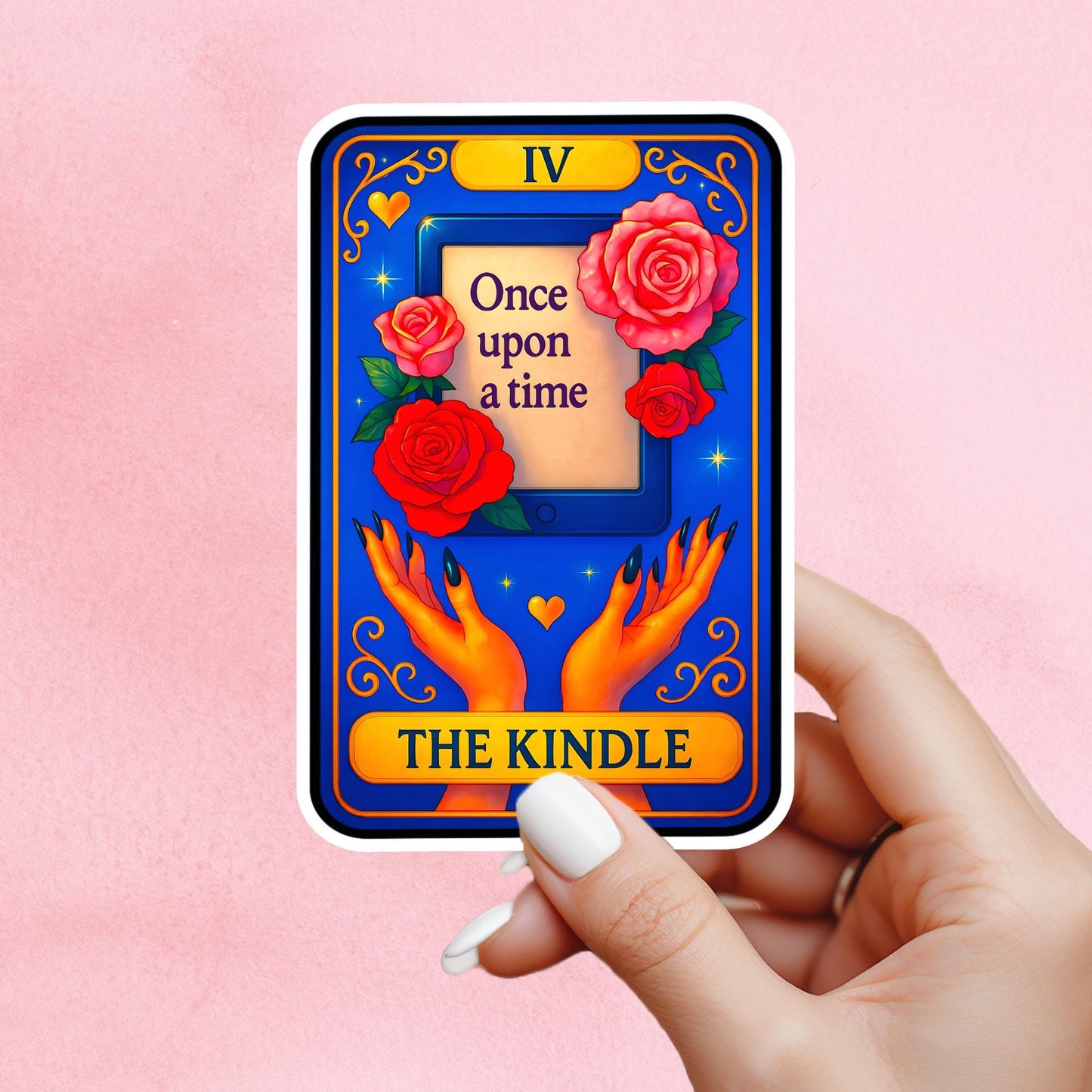 Kindle girlie sticker, kindle sticker, girlie sticker, booktok sticker, Kindle sticker, tarot sticker, bookish sticker, book lover sticker