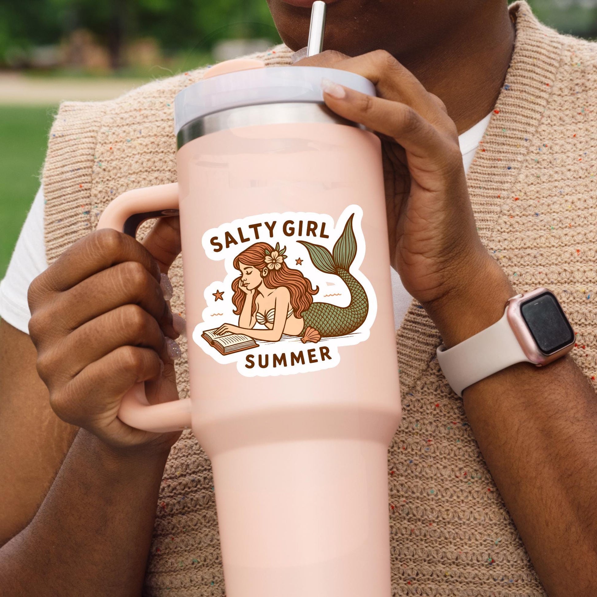 Salty girl bookclub sticker, mermaid sticker, book sticker, kindle sticker, bookish sticker, book stickers, book merch, fantasy sticker