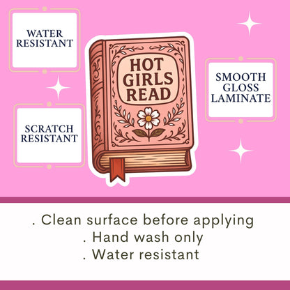 Hot girls read sticker, Book lover sticker, bookish sticker, book sticker, kindle sticker, hot girls read, book stickers, book merch,