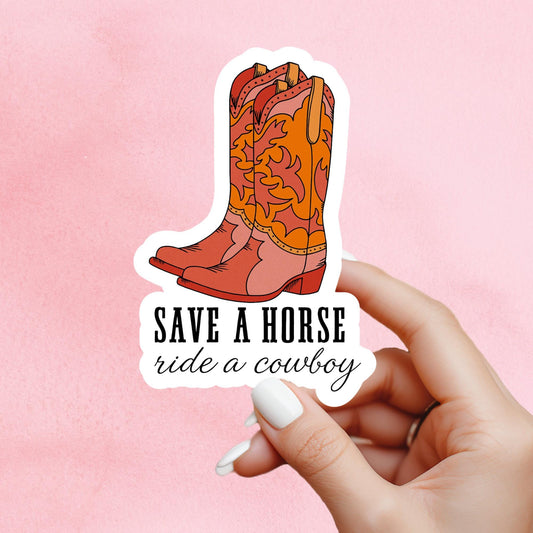 Cowboy romance sticker, save a horse ride a cowboy sticker, romance sticker, sticker, book sticker, bookish sticker, stickers for kindle,
