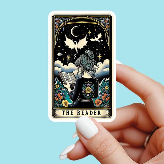 The reader sticker,Bookworm sticker, book tarot sticker, booktok sticker, Kindle sticker, tarot sticker, bookish sticker, book lover sticker