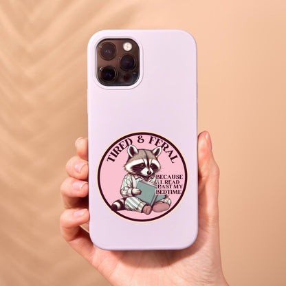 Racoon reading sticker, kindle sticker, book sticker, kindle sticker, bookish sticker, book stickers, stickers for kindle, racoon sticker