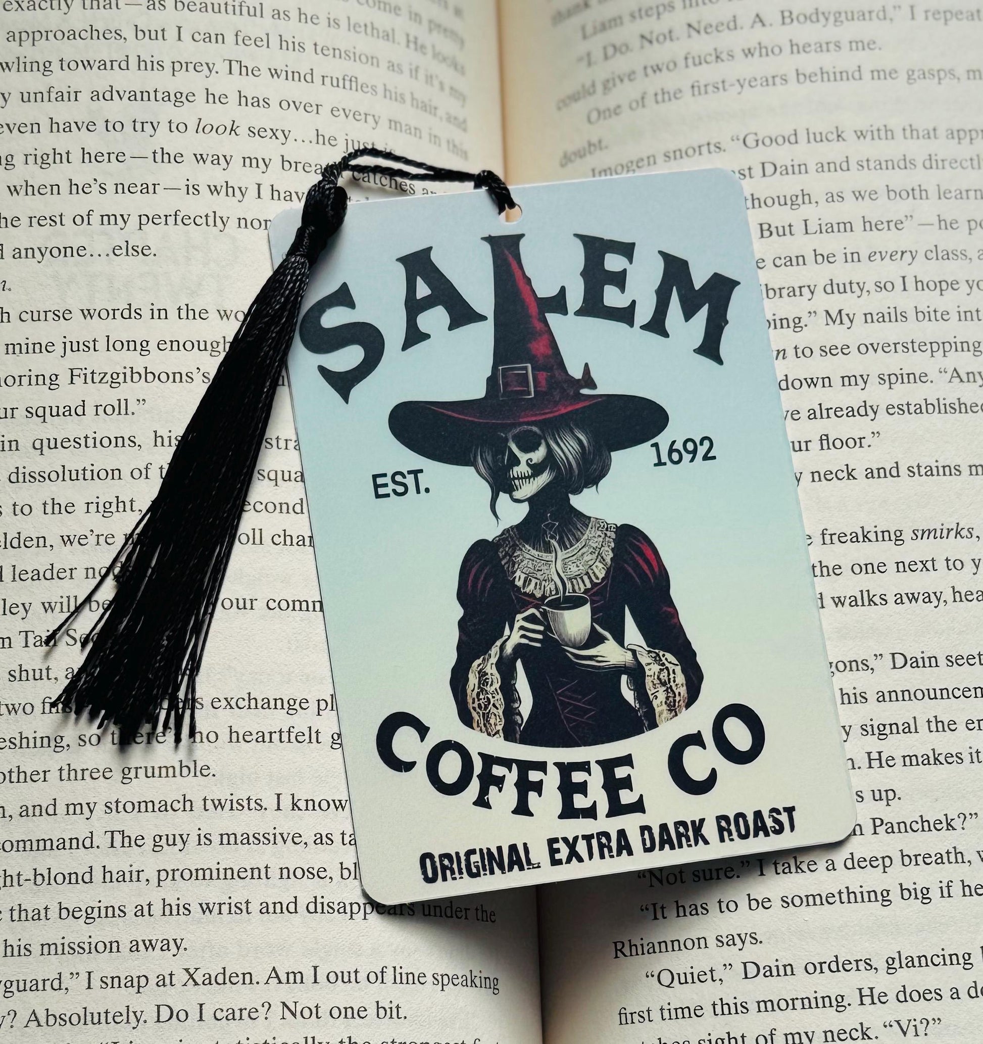 Halloween Bookmark, Salem bookmark, holographic bookmark, Gothic Bookmark, Booktok Bookmark, Bookish Gifts for Readers, Handmade Bookmark