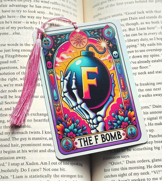 Snarky bookmark, F-Bomb Bookmark, tarot bookmark, holographic bookmark, Gothic Bookmark, Bookish Gifts for Readers, Handmade Bookmark