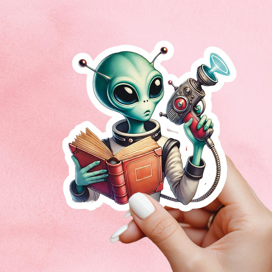 SCFI sticker, science fiction reader, book sticker, kindle sticker, bookish sticker, book stickers, stickers for kindle, book merch, book