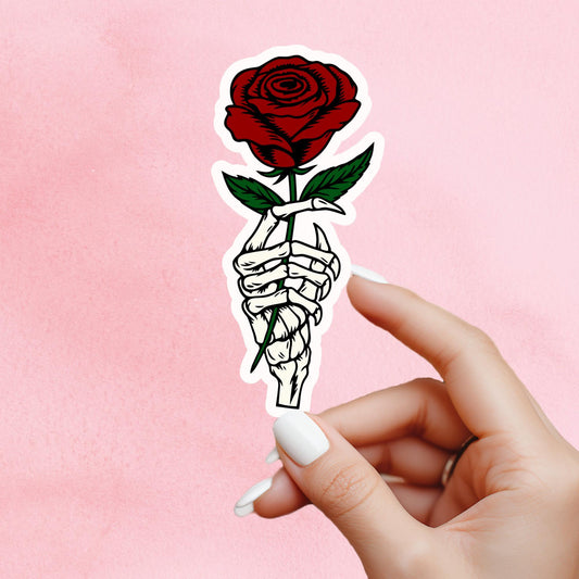Skeleton and rose sticker, dark romance sticker, book club sticker, Morally grey book sticker, kindle sticker, smut sticker, bookish sticker