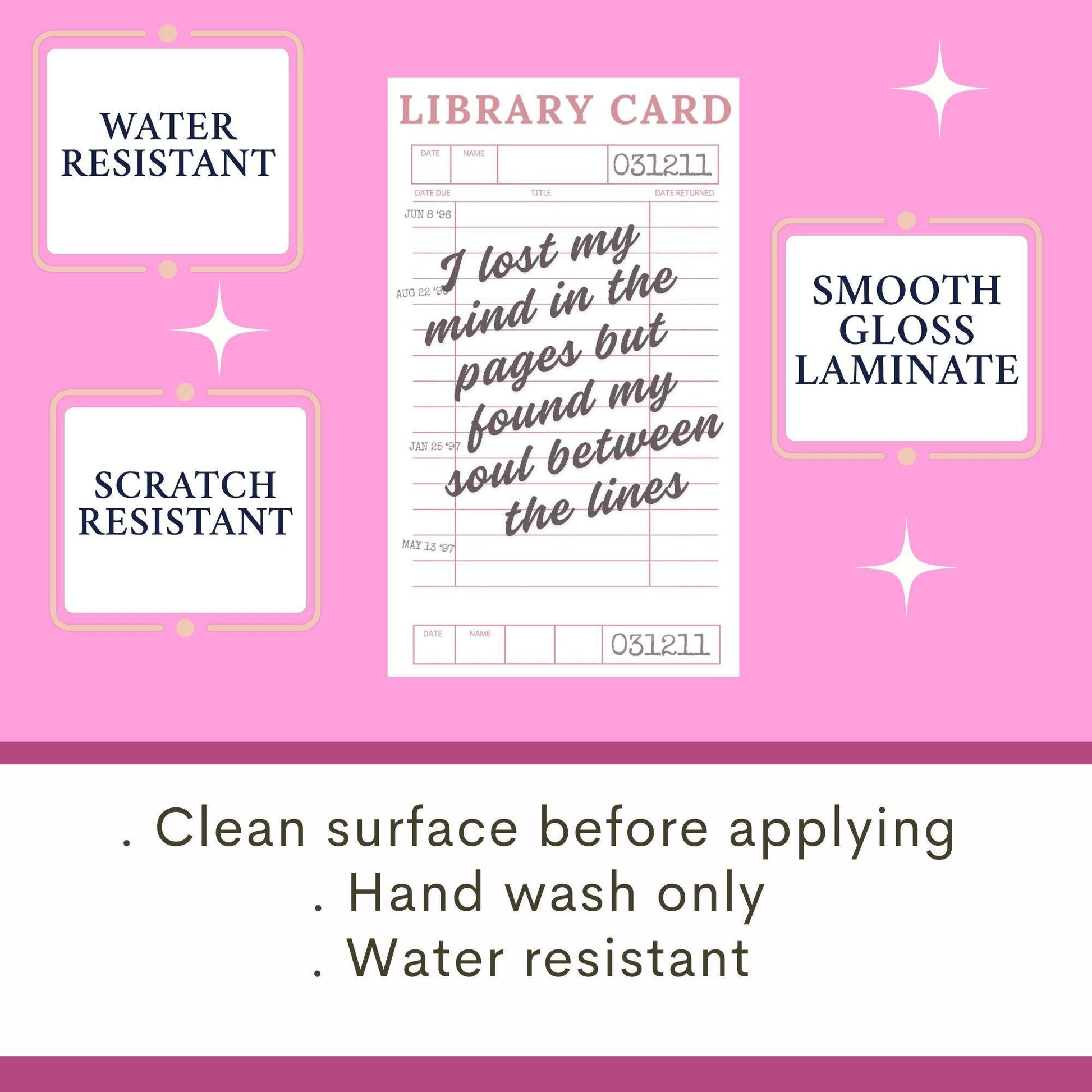 Library card sticker, Bookish girlie sticker, book sticker, reading sticker, bookish sticker, journal stickers, stickers for kindle, kindle