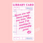 Library card sticker, Book troupe sticker, book sticker, reading sticker, bookish sticker, journal stickers, stickers for kindle, kindle