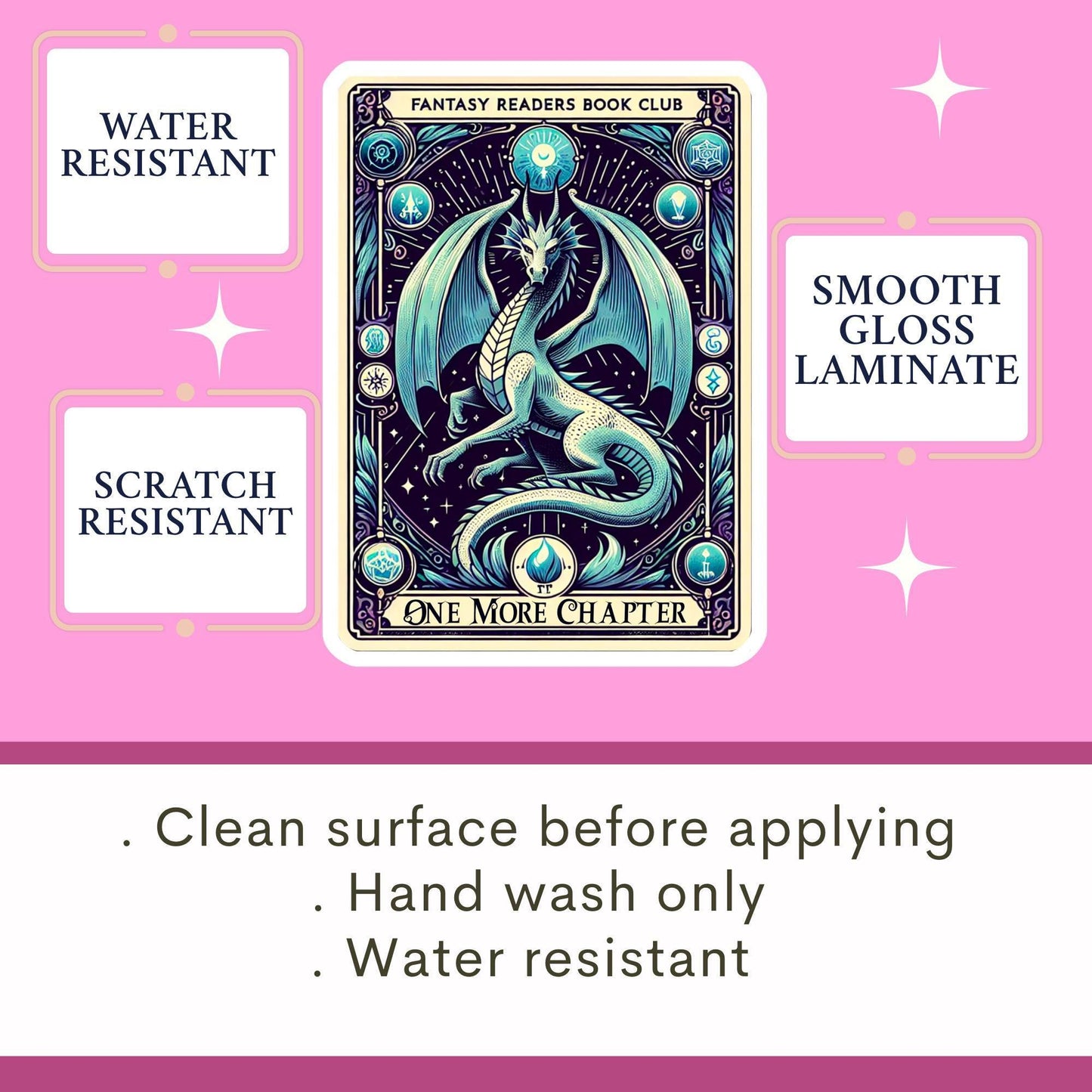 Dragon tarot sticker, kindle sticker, book sticker, fantasy sticker, bookish sticker, book stickers, stickers for kindle, one more chapter