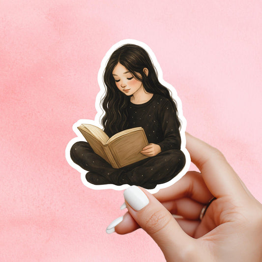Bookish girlie sticker, kindle sticker, book sticker, fantasy sticker, bookish sticker, book stickers, stickers for kindle, book merch